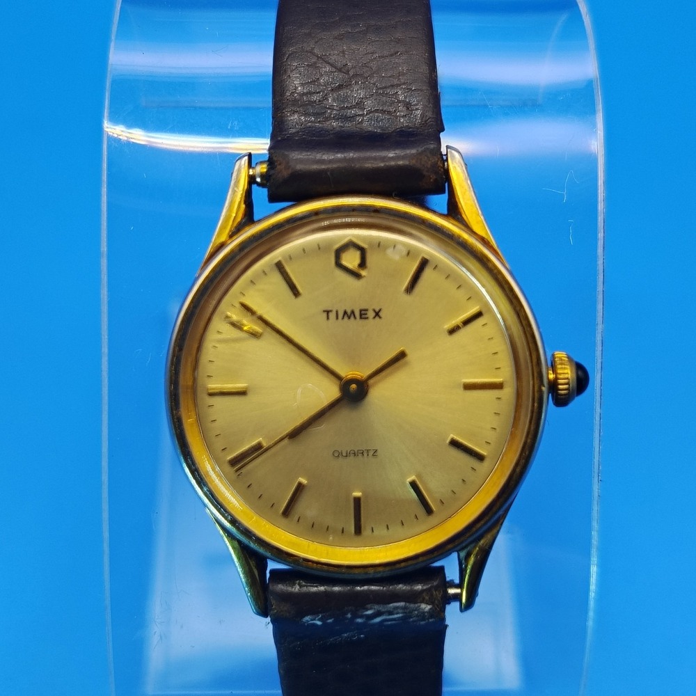 Vintage 1986 Timex Gold Dial Women's Quartz Watch Fully Restored Read‎ Descript